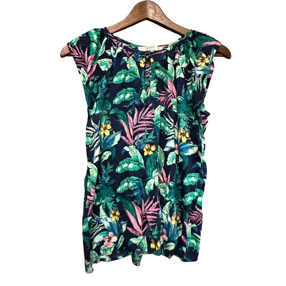 LOFT Tropical‎ Print Sleeveless XS Casual Blouse